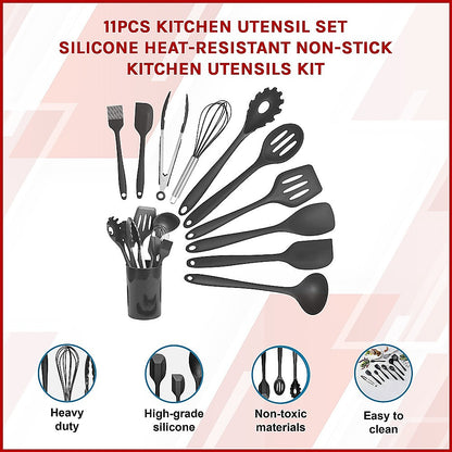 11pcs Kitchen Utensil Set Silicone Heat-Resistant Non-Stick Kitchen Utensils kit V63-828121