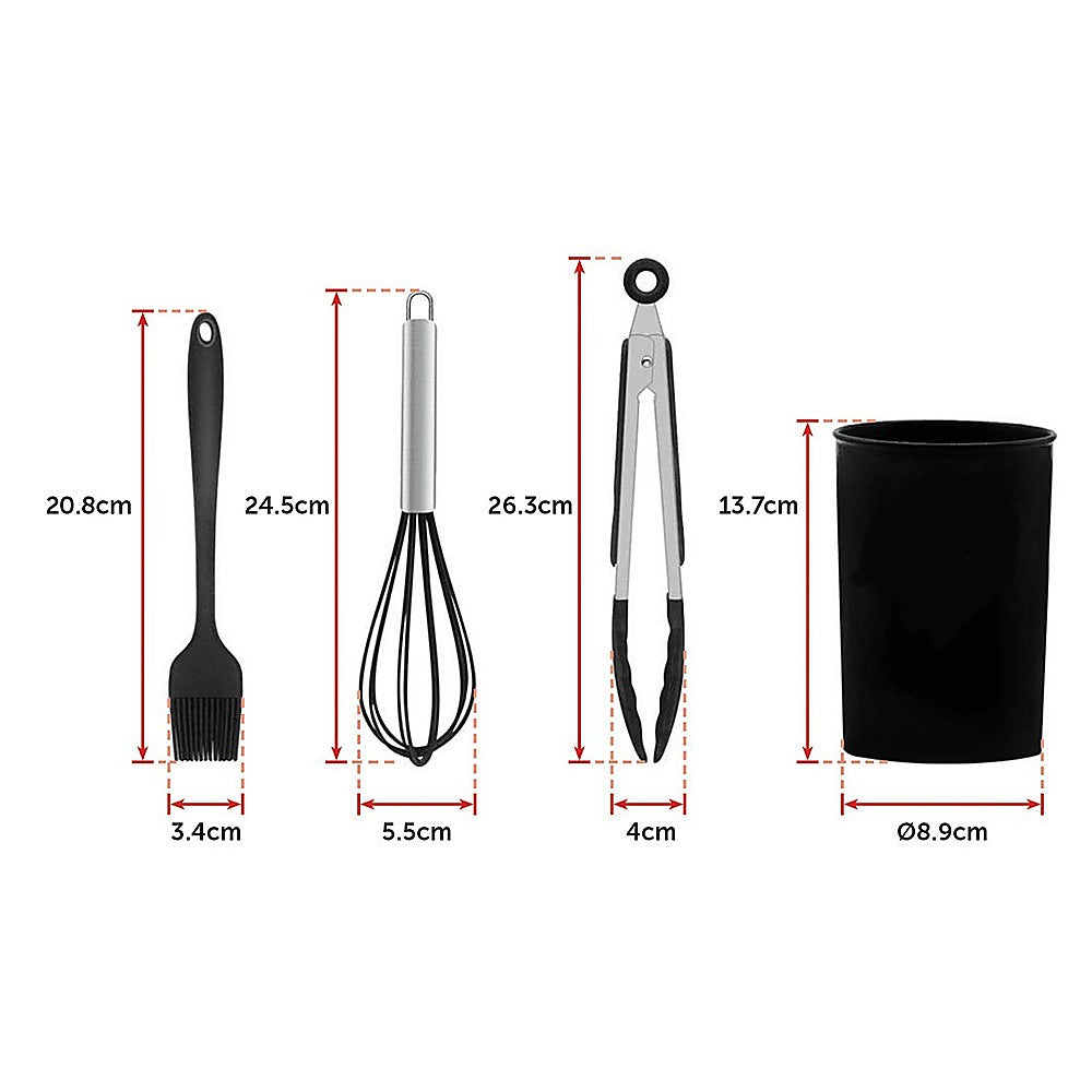11pcs Kitchen Utensil Set Silicone Heat-Resistant Non-Stick Kitchen Utensils kit V63-828121