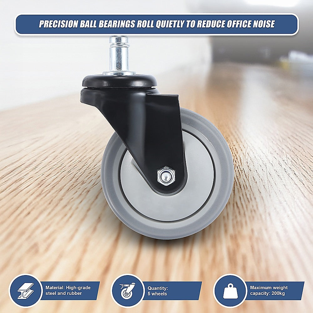 5x Office Chair Caster Wheels Set - Heavy Duty Universal Replacement for All Floors V63-828141