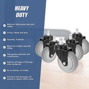 5x Office Chair Caster Wheels Set - Heavy Duty Universal Replacement for All Floors V63-828141