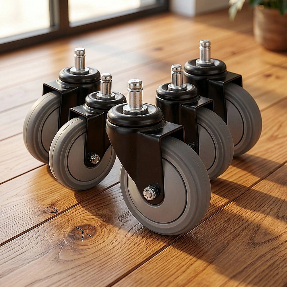 5x Office Chair Caster Wheels Set - Heavy Duty Universal Replacement for All Floors V63-828141