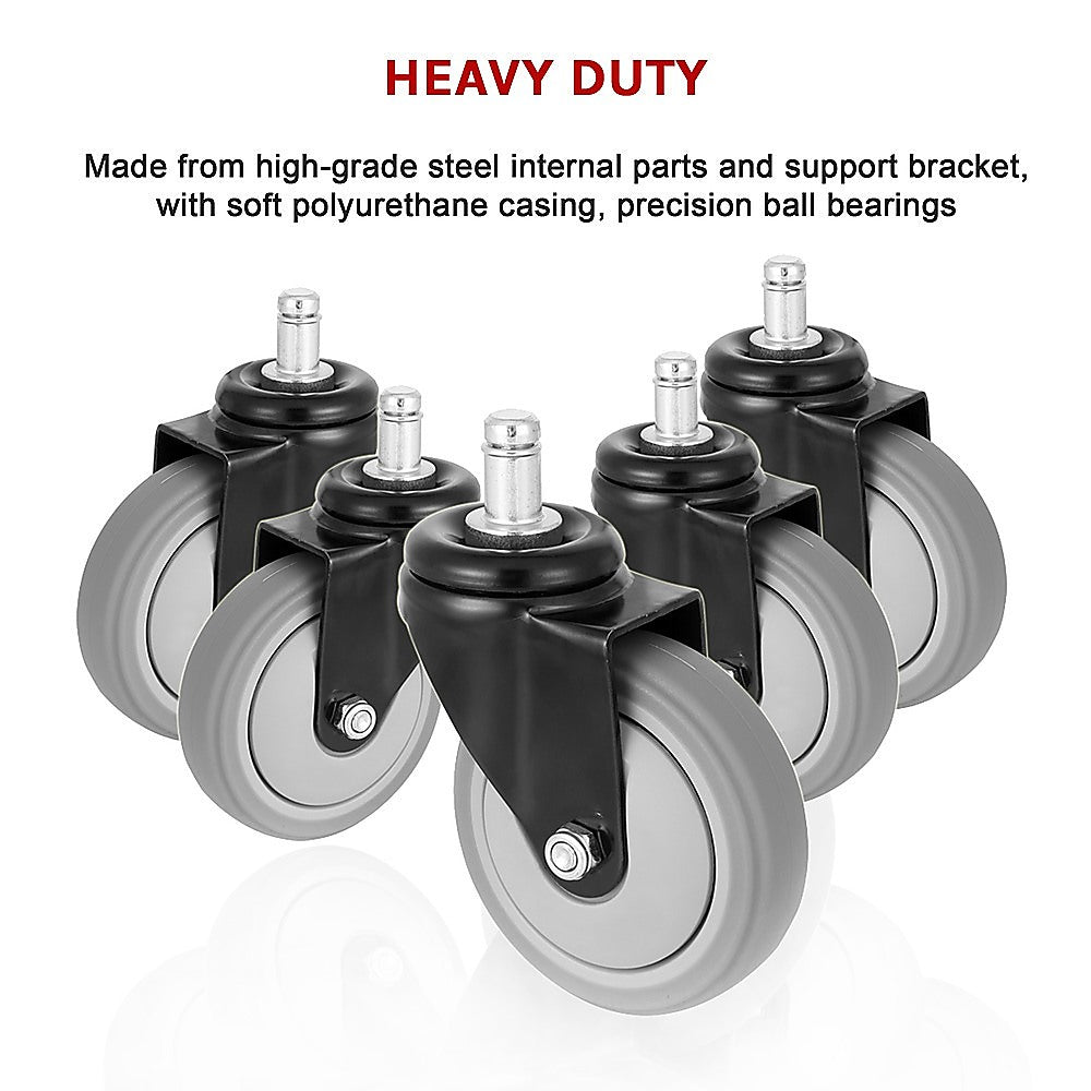 5x Office Chair Caster Wheels Set - Heavy Duty Universal Replacement for All Floors V63-828141