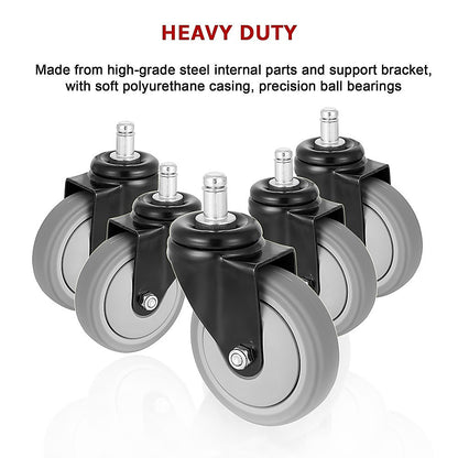5x Office Chair Caster Wheels Set - Heavy Duty Universal Replacement for All Floors V63-828141
