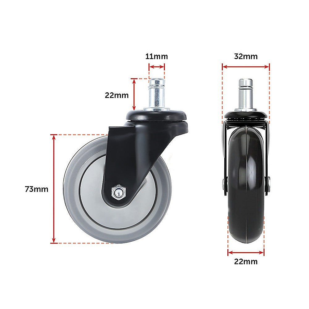 5x Office Chair Caster Wheels Set - Heavy Duty Universal Replacement for All Floors V63-828141