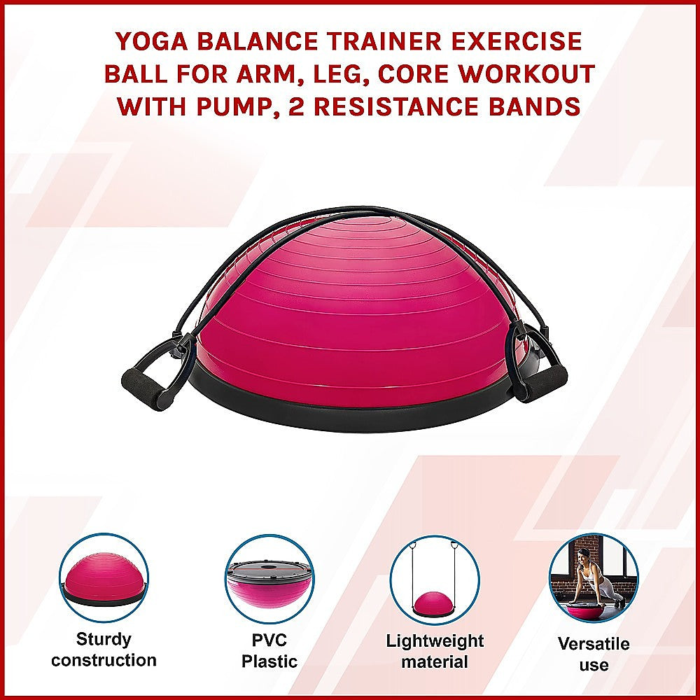 Yoga Balance Trainer Exercise Ball for Arm, Leg, Core Workout with Pump, 2 Resistance Bands V63-828181