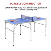 152cm Portable Tennis Table, Folding Ping Pong Table Game Set V63-828191
