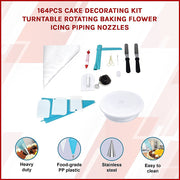 164Pcs Cake Decorating Kit Turntable Rotating Baking Flower Icing Piping Nozzles V63-828201