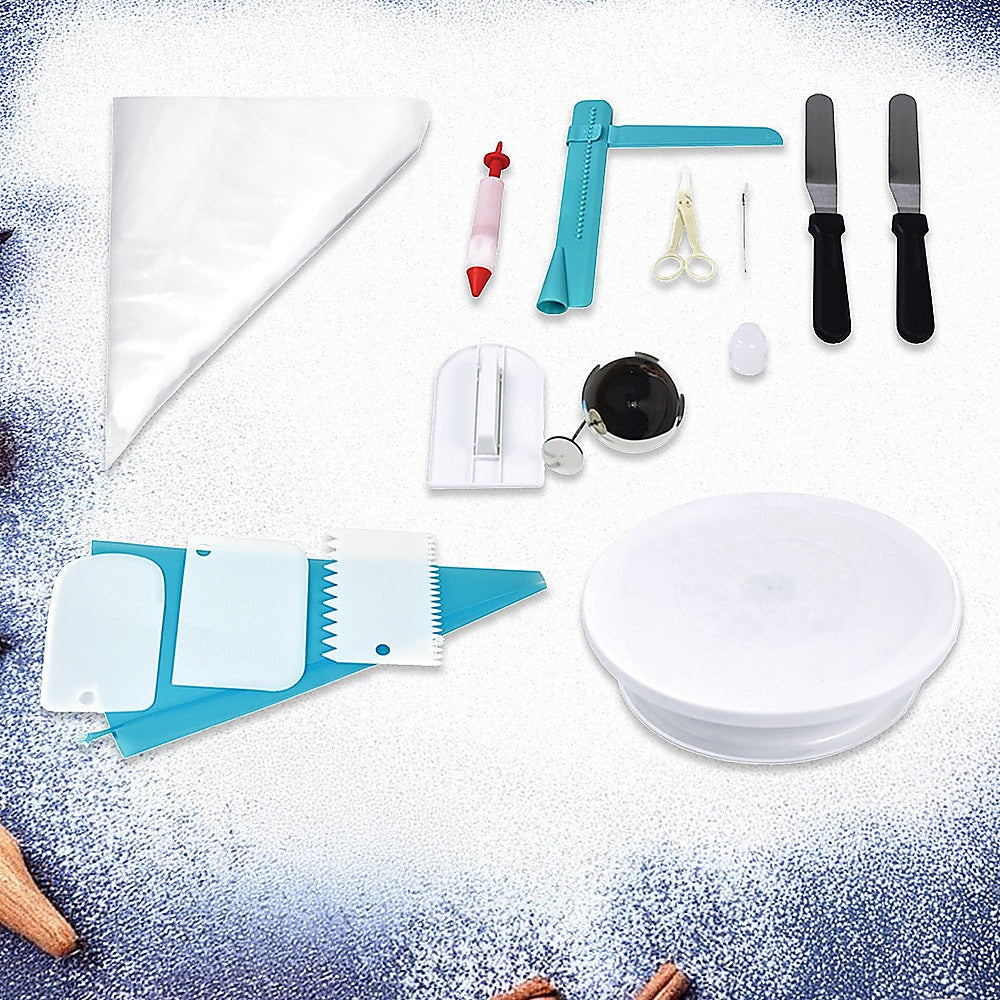 164Pcs Cake Decorating Kit Turntable Rotating Baking Flower Icing Piping Nozzles V63-828201