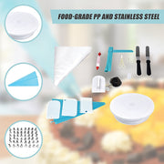 164Pcs Cake Decorating Kit Turntable Rotating Baking Flower Icing Piping Nozzles V63-828201