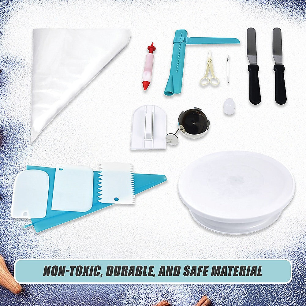 164Pcs Cake Decorating Kit Turntable Rotating Baking Flower Icing Piping Nozzles V63-828201