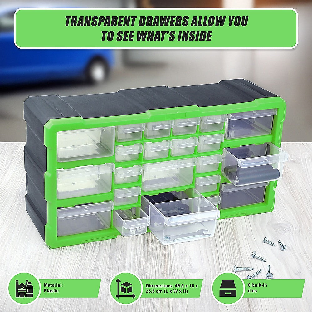 22 Multi Drawer Parts Storage Cabinet Unit Organiser Home Garage Tool Box V63-828221