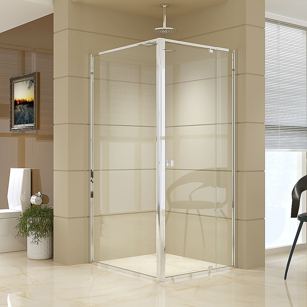 Semi Frameless Shower Screen (82~90)x 195cm & (98~101)x 195cm Side AS/NZS Glass V63-828641
