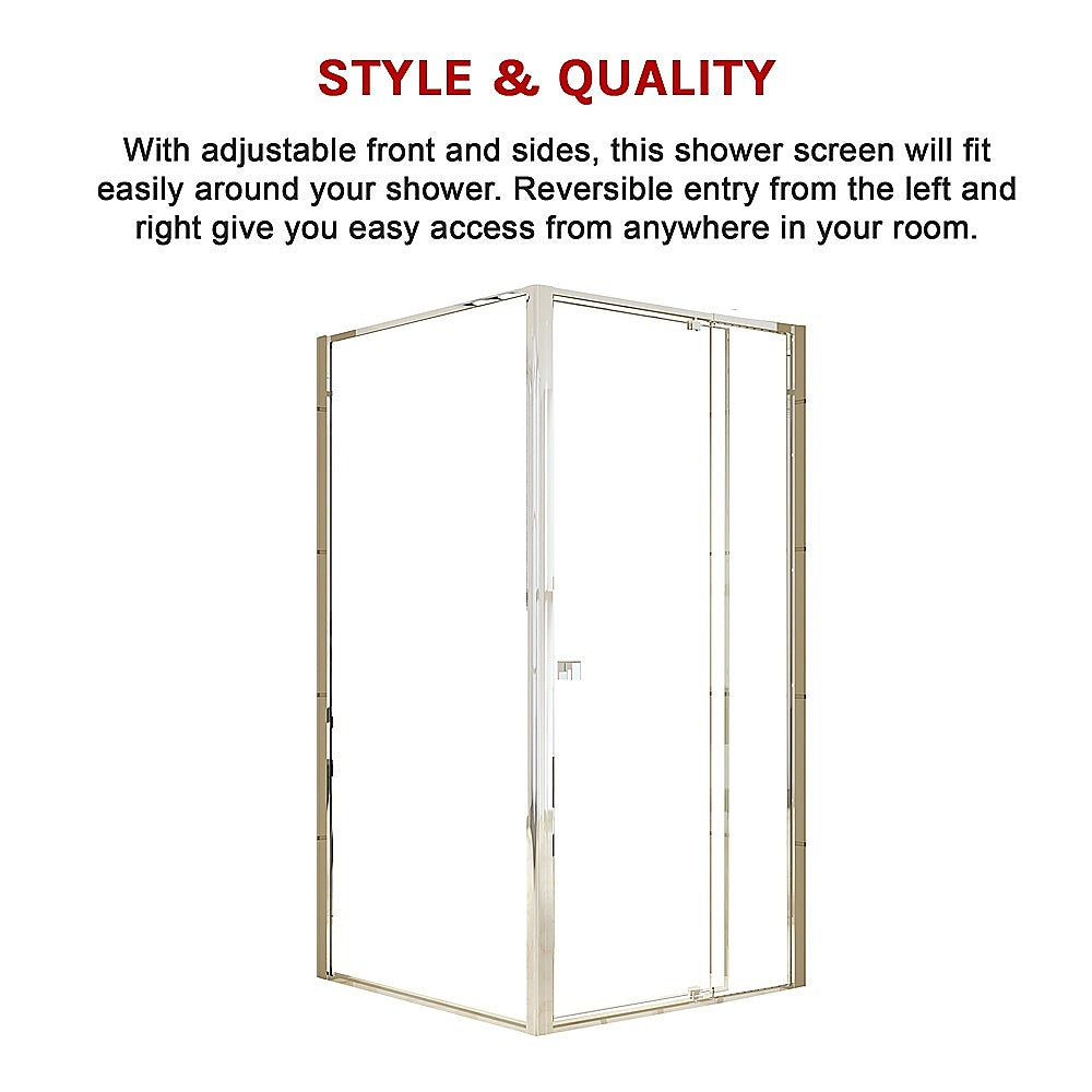 Semi Frameless Shower Screen (98~106)x 195cm & (98~101)x 195cm Side AS/NZS Glass V63-828651
