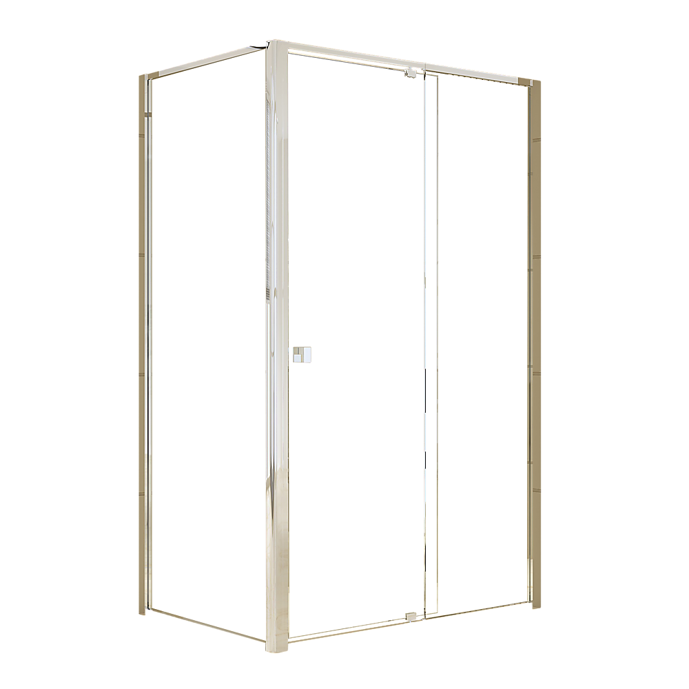 Semi Frameless Shower Screen (114~122)x 195cm & (98~101)x195cm Side AS/NZS Glass V63-828661