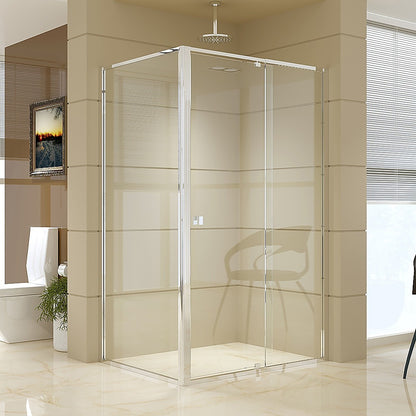 Semi Frameless Shower Screen (114~122)x 195cm & (89~92)x 195cm Side AS/NZS Glass V63-828671