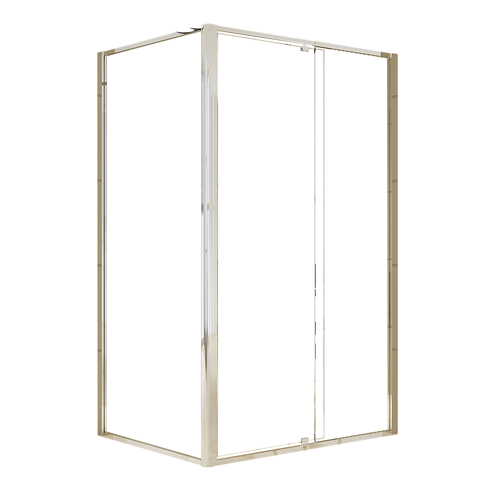 Semi Frameless Shower Screen (114~122)x 195cm & (89~92)x 195cm Side AS/NZS Glass V63-828671