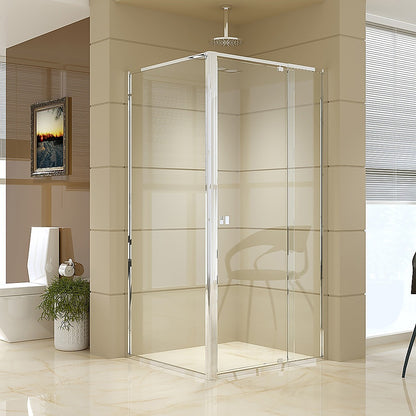 Semi Frameless Shower Screen (98~106)x 195cm & (89~92)x 195cm Side AS/NZS Glass V63-828681
