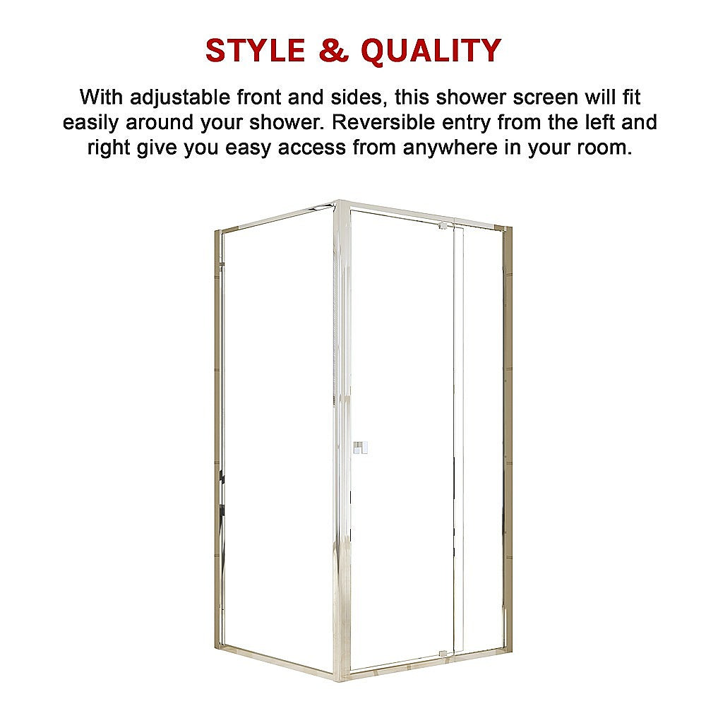 Semi Frameless Shower Screen (98~106)x 195cm & (89~92)x 195cm Side AS/NZS Glass V63-828681