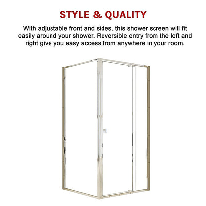 Semi Frameless Shower Screen (98~106)x 195cm & (89~92)x 195cm Side AS/NZS Glass V63-828681