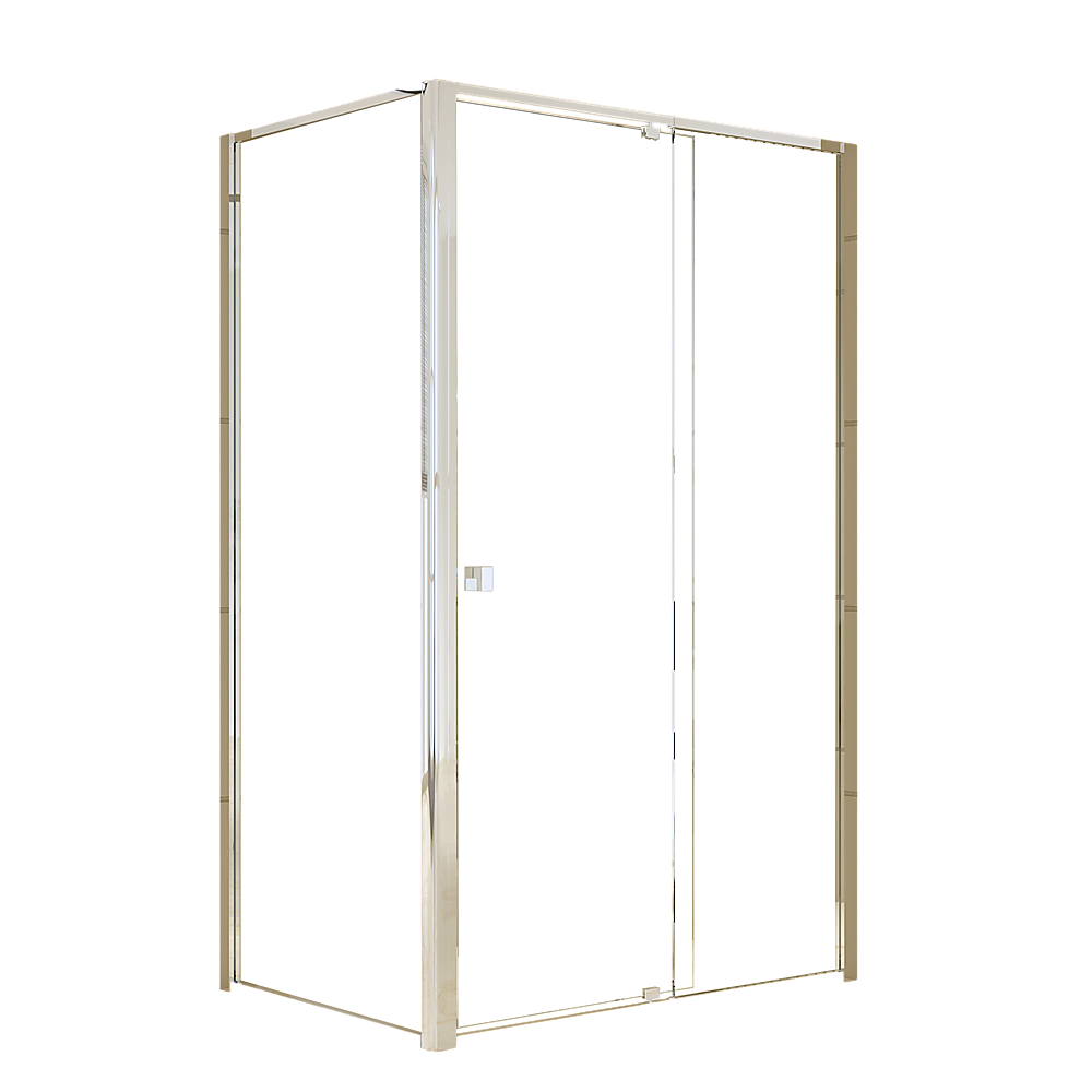 Semi Frameless Shower Screen (114~122)x 195cm & (77~80)x 195cm Side AS/NZS Glass V63-828711