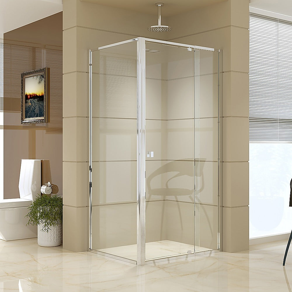Semi Frameless Shower Screen (98~106)x 195cm & (77~80)x 195cm Side AS/NZS Glass V63-828721