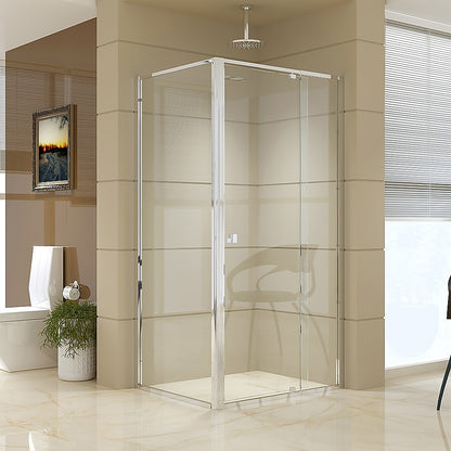 Semi Frameless Shower Screen (98~106)x 195cm & (77~80)x 195cm Side AS/NZS Glass V63-828721
