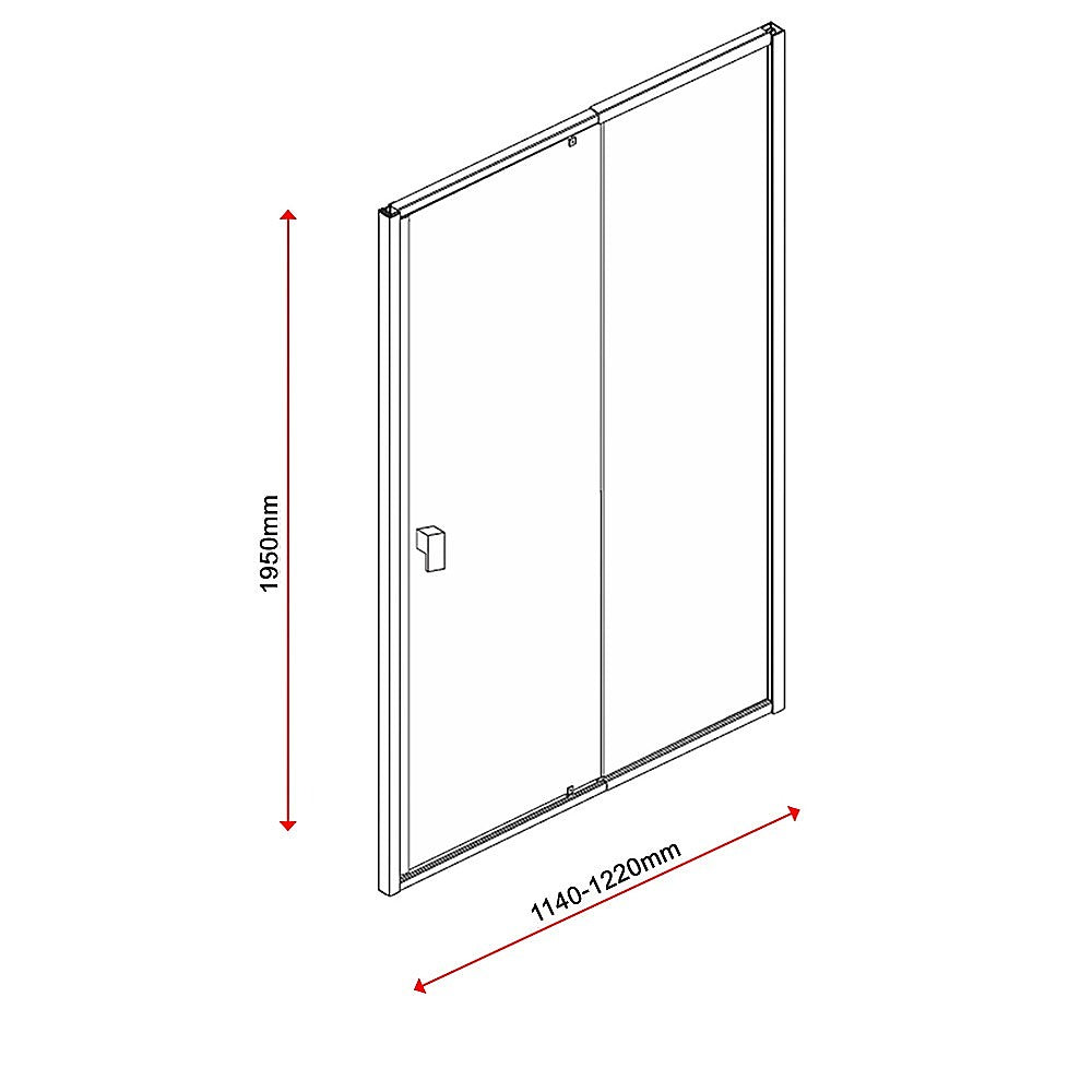 Adjustable Semi Frameless Shower Screen (114~122) x 195cm Australian Safety Glass V63-828731