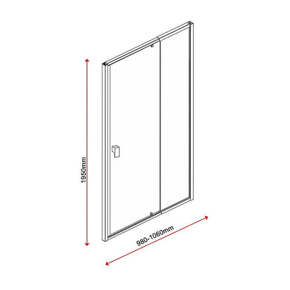 Adjustable Semi Frameless Shower Screen (98~106) x 195cm Australian Safety Glass V63-828741