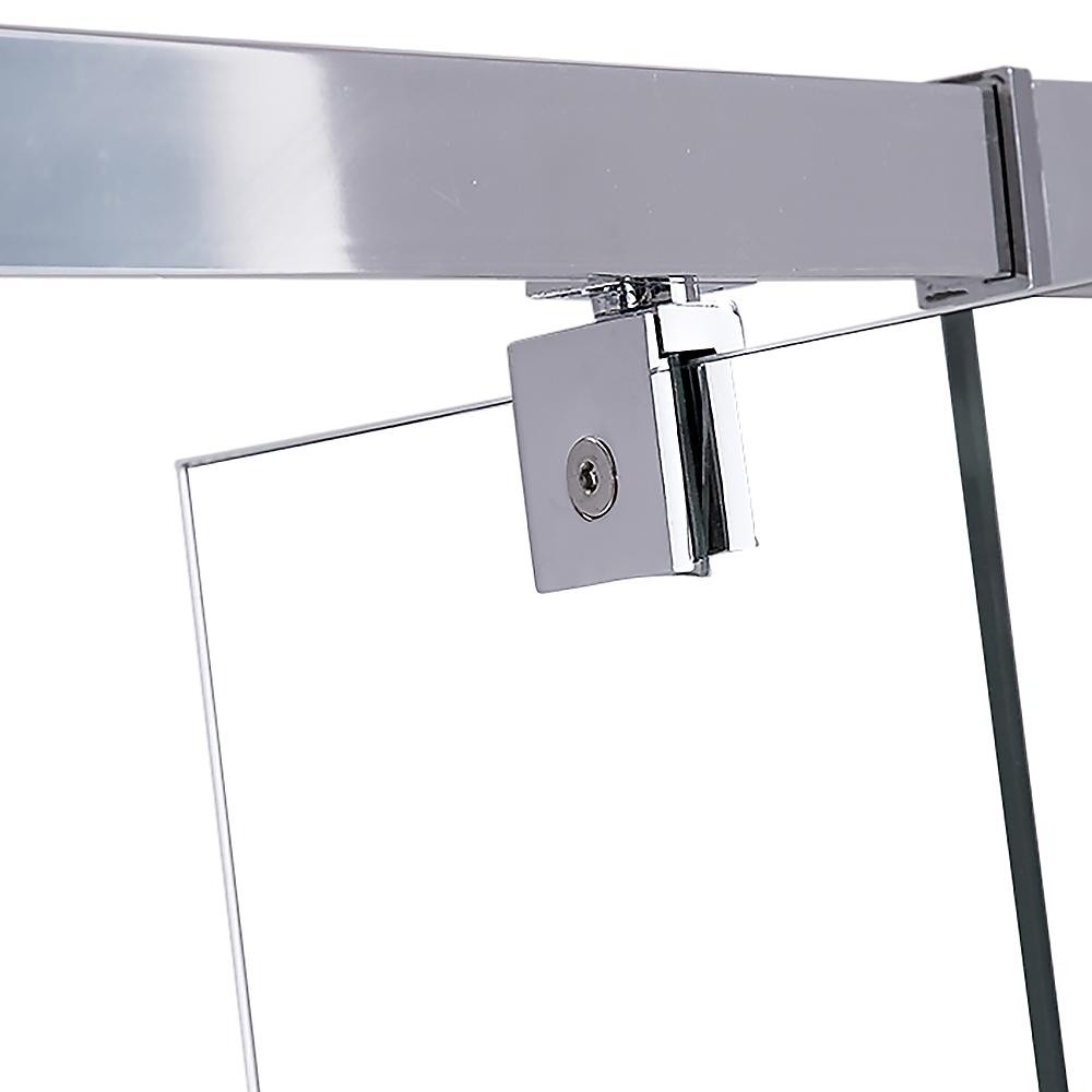 Adjustable Semi Frameless Shower Screen (82~90) x 195cm Australian Safety Glass V63-828751