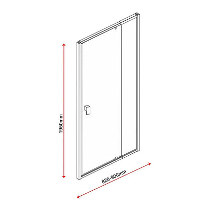 Adjustable Semi Frameless Shower Screen (82~90) x 195cm Australian Safety Glass V63-828751
