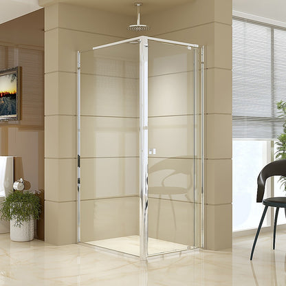Semi Frameless Shower Screen (74~82)x 195cm & (98~101)x 195cm Side AS/NZS Glass V63-828761