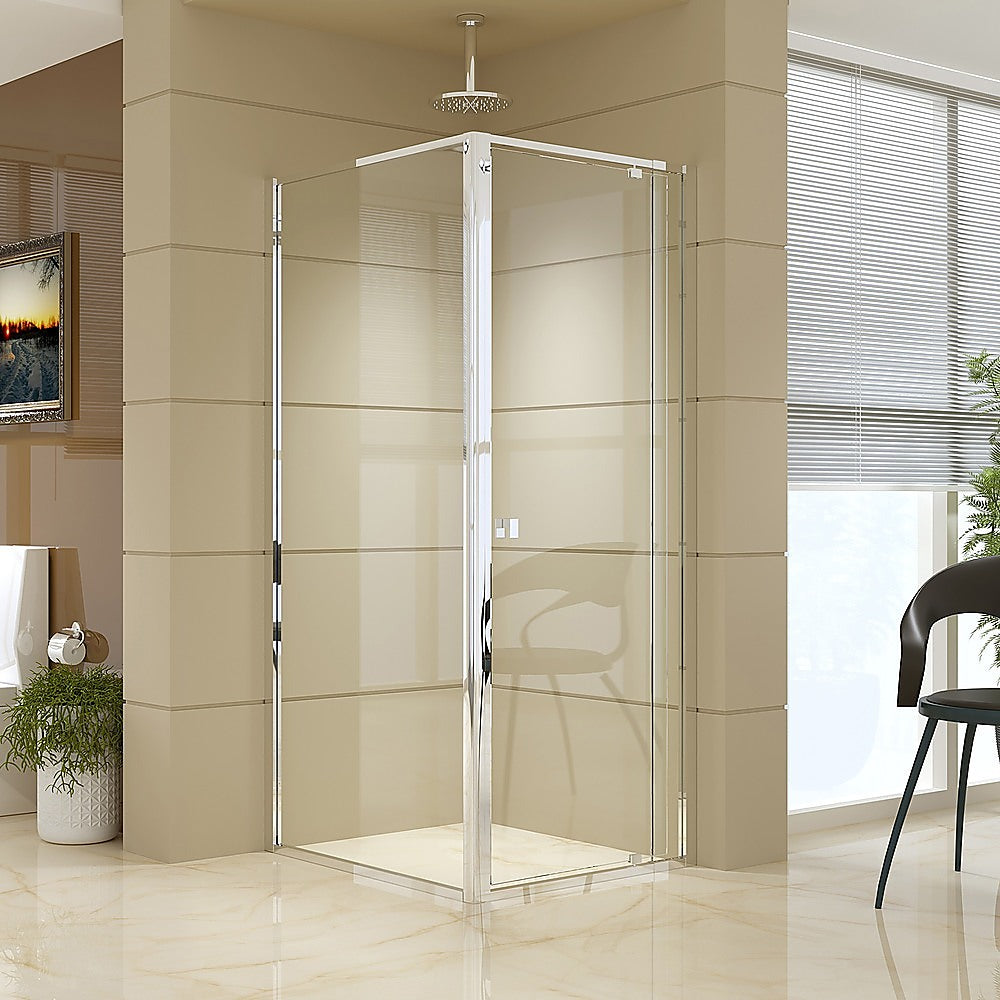 Semi Frameless Shower Screen (74~82)x 195cm & (89~92)x 195cm Side AS/NZS Glass V63-828771