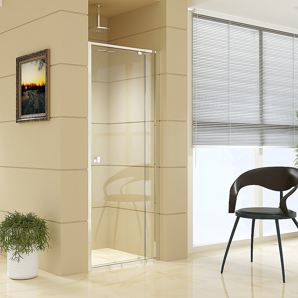 Adjustable Semi Frameless Shower Screen (74~82) x 195cm Australian Safety Glass V63-828791