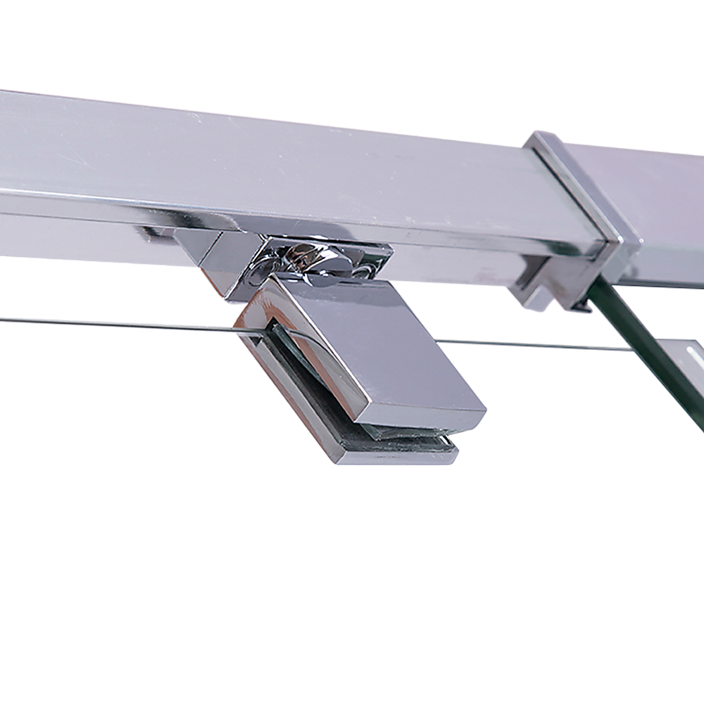 Adjustable Semi Frameless Shower Screen (74~82) x 195cm Australian Safety Glass V63-828791