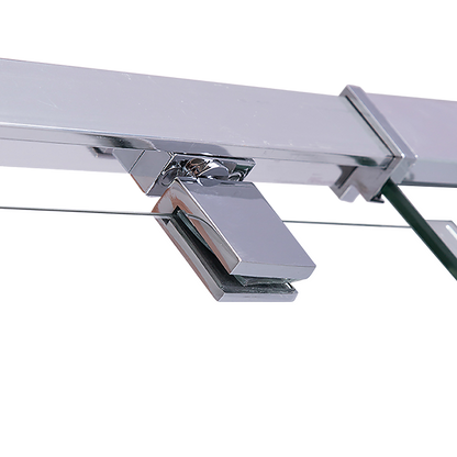 Adjustable Semi Frameless Shower Screen (74~82) x 195cm Australian Safety Glass V63-828791
