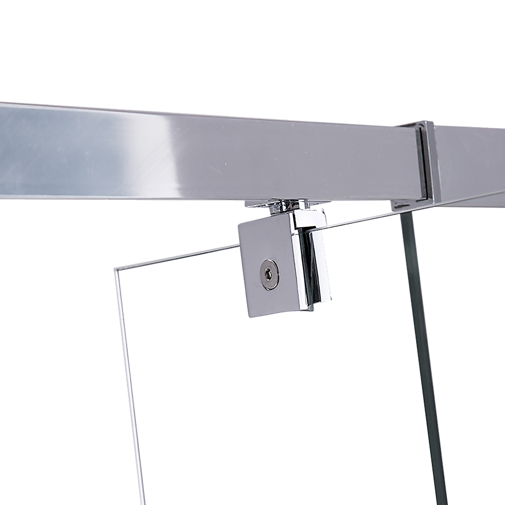 Adjustable Semi Frameless Shower Screen (74~82) x 195cm Australian Safety Glass V63-828791