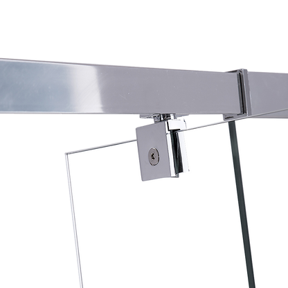 Adjustable Semi Frameless Shower Screen (74~82) x 195cm Australian Safety Glass V63-828791