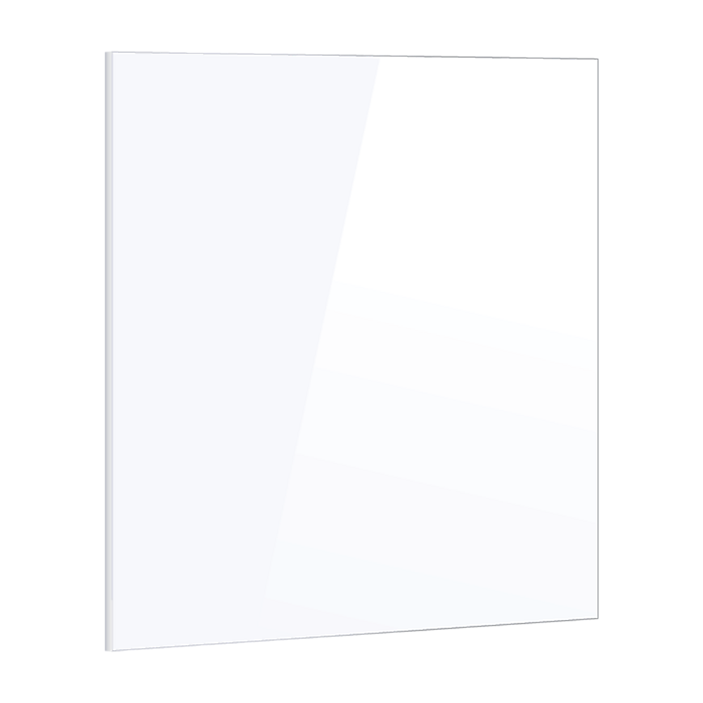 Toughened 90cm x 70cm White Glass Kitchen Splashback V63-828801