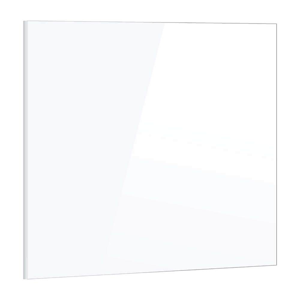 Toughened 90cm x 75cm White Glass Kitchen Splashback V63-828811