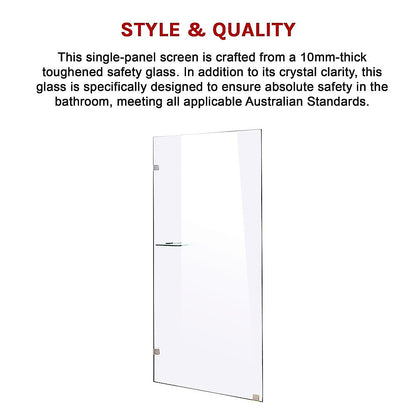 700 x 2000mm Frameless 10mm Safety Glass Shower Screen V63-828861