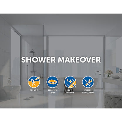 700 x 2000mm Frameless 10mm Safety Glass Shower Screen V63-828921