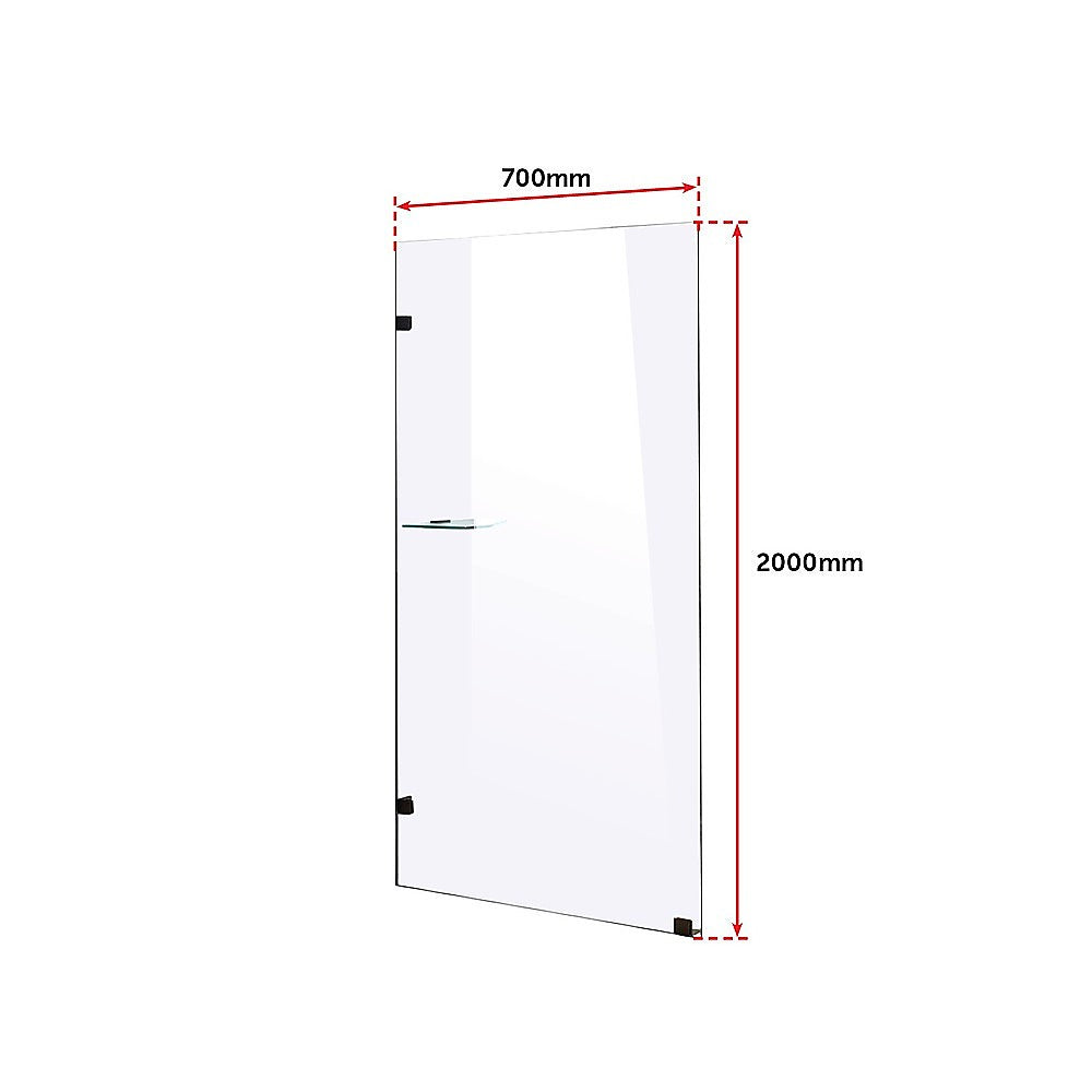 700 x 2000mm Frameless 10mm Safety Glass Shower Screen V63-828921