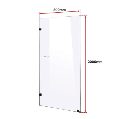 800 x 2000mm Frameless 10mm Safety Glass Shower Screen V63-828941