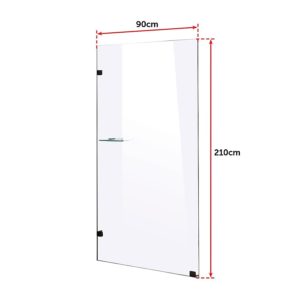 900 x 2100mm Frameless 10mm Safety Glass Shower Screen V63-828971