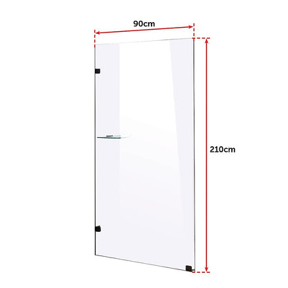 900 x 2100mm Frameless 10mm Safety Glass Shower Screen V63-828971