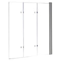 3 Fold Chrome Folding Bath Shower Screen Door Panel 1300mm x 1400mm V63-828981