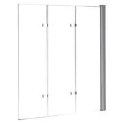3 Fold Chrome Folding Bath Shower Screen Door Panel 1300mm x 1400mm V63-828981