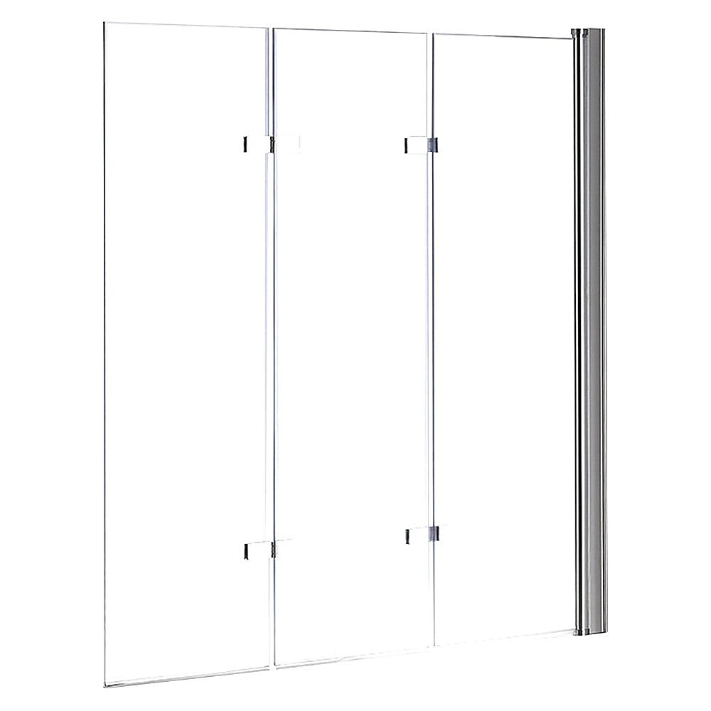 3 Fold Chrome Folding Bath Shower Screen Door Panel 1300mm x 1400mm V63-828981