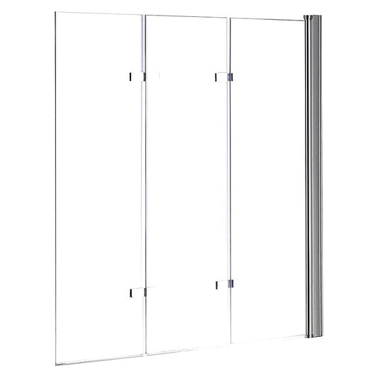 3 Fold Chrome Folding Bath Shower Screen Door Panel 1300mm x 1400mm V63-828981