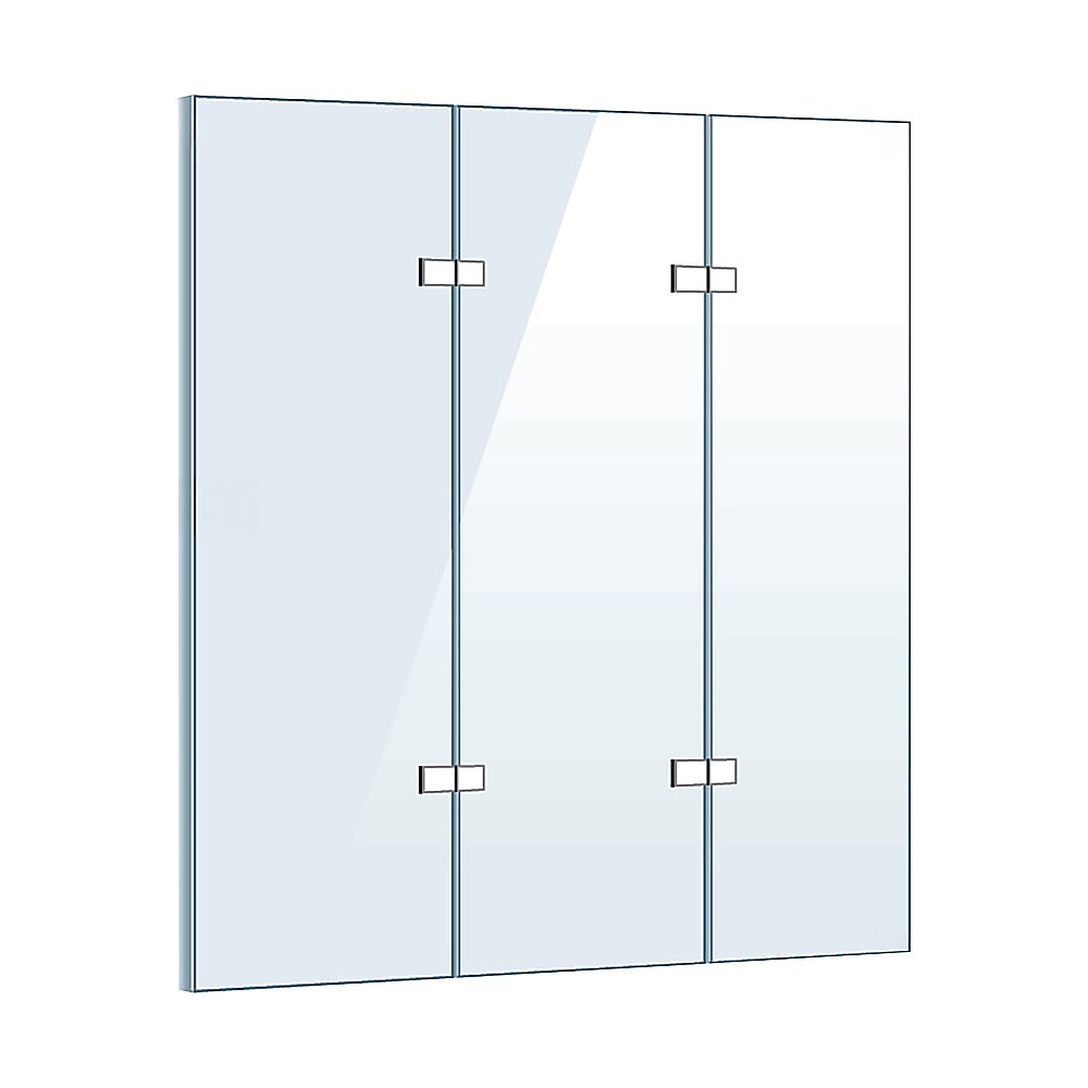 3 Fold Chrome Folding Bath Shower Screen Door Panel 1300mm x 1400mm V63-828981